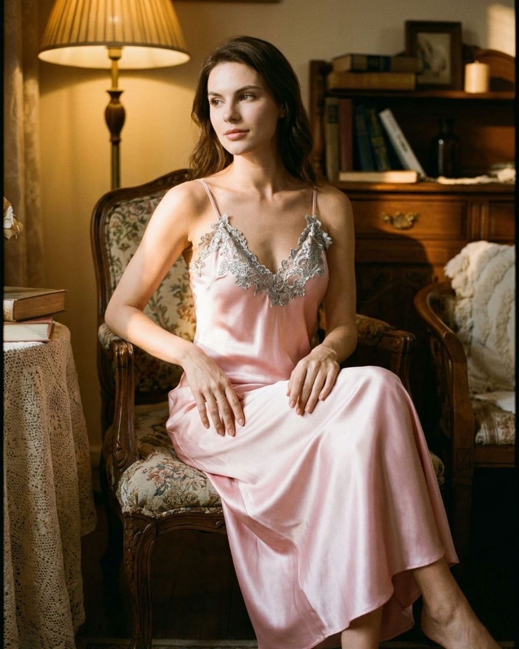 Satin Scarlet Reverie Nightgown
