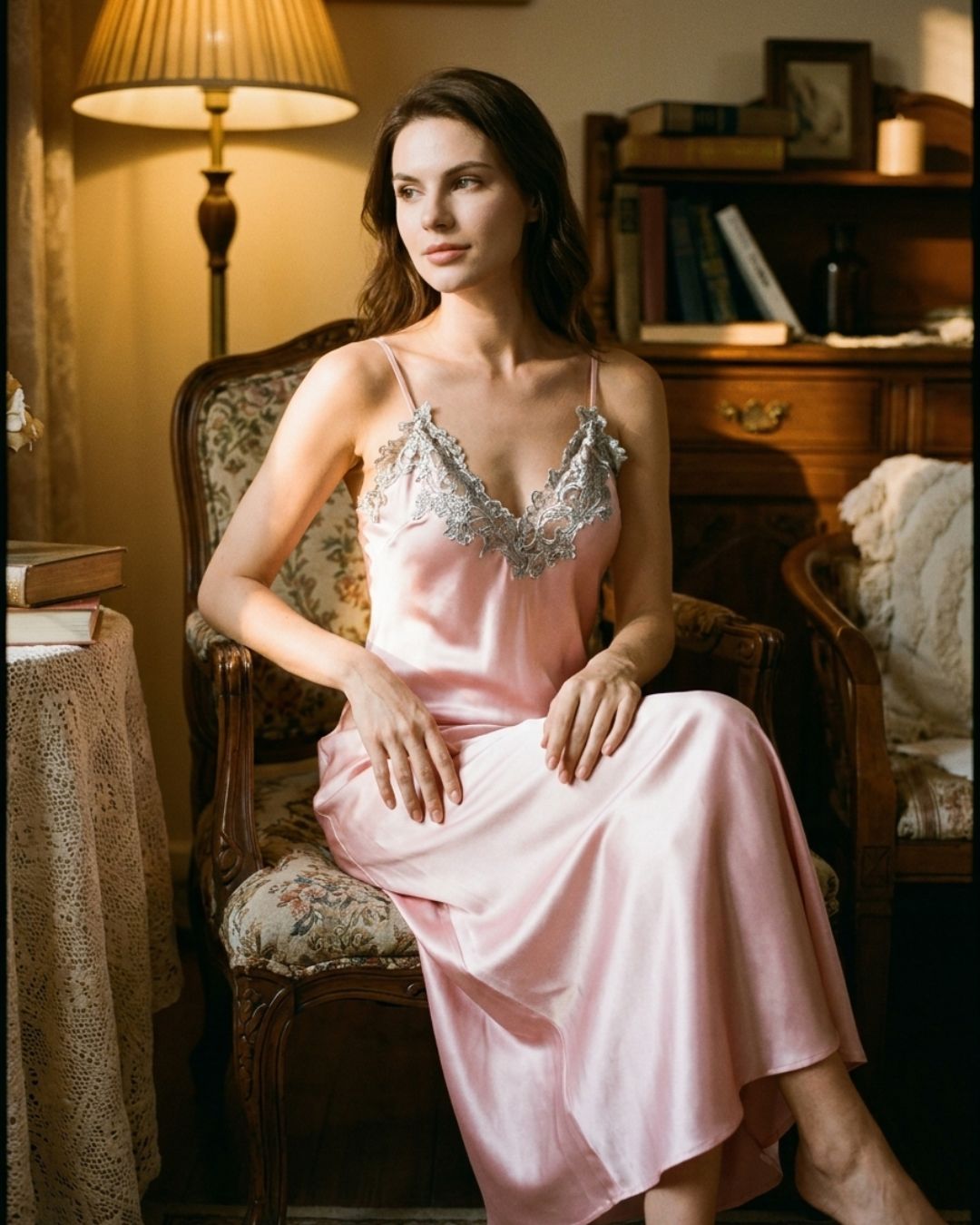 Satin Scarlet Reverie Nightgown