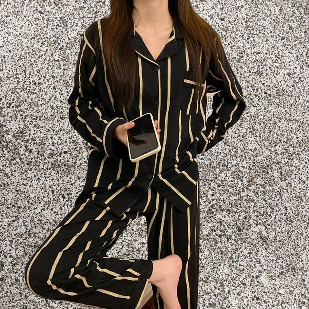 Clermontier - Midnight Stripe Pajama Set