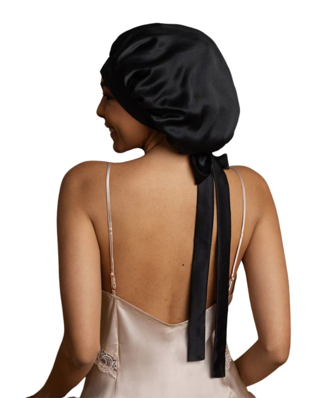 Nocturne Ribbons Satin Bonnet Black