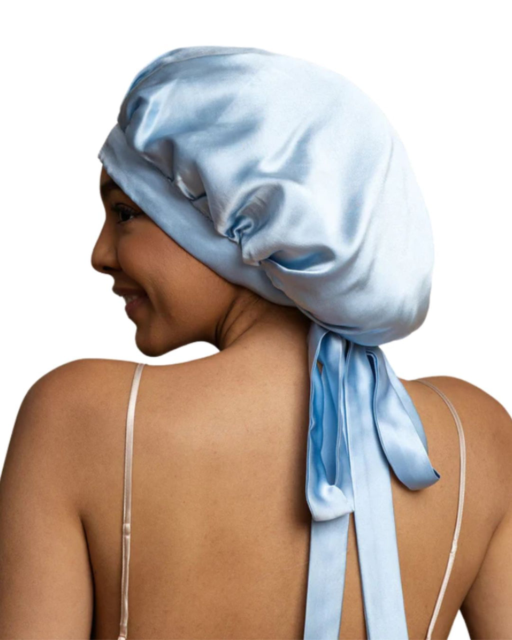 Nocturne Ribbons Satin Bonnet Sky Blue