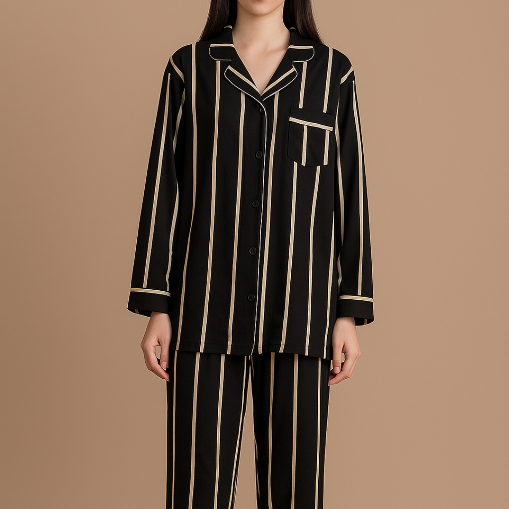 Clermontier - Midnight Stripe Pajama Set