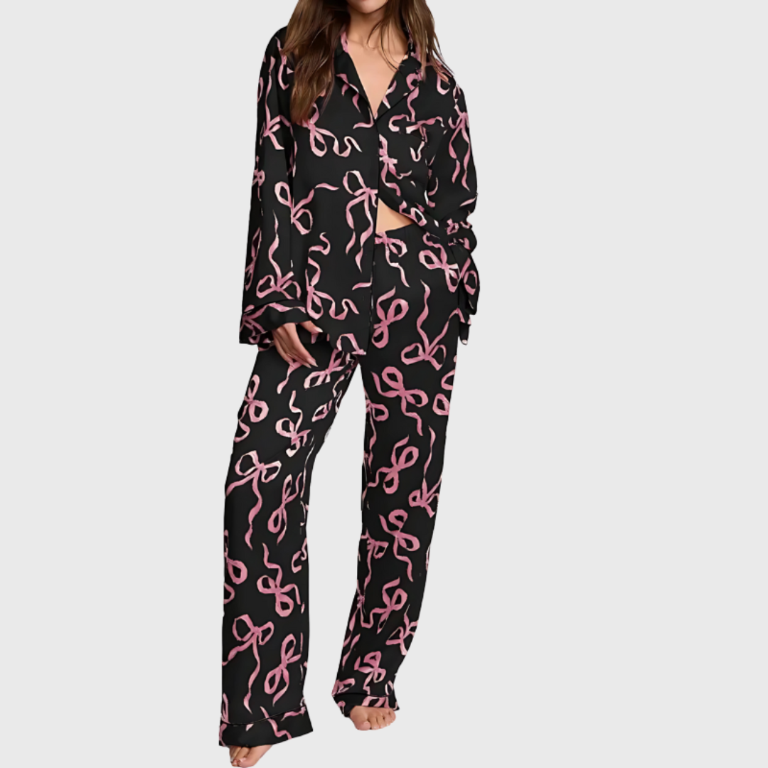 Satin Ribbonette Pajama Set