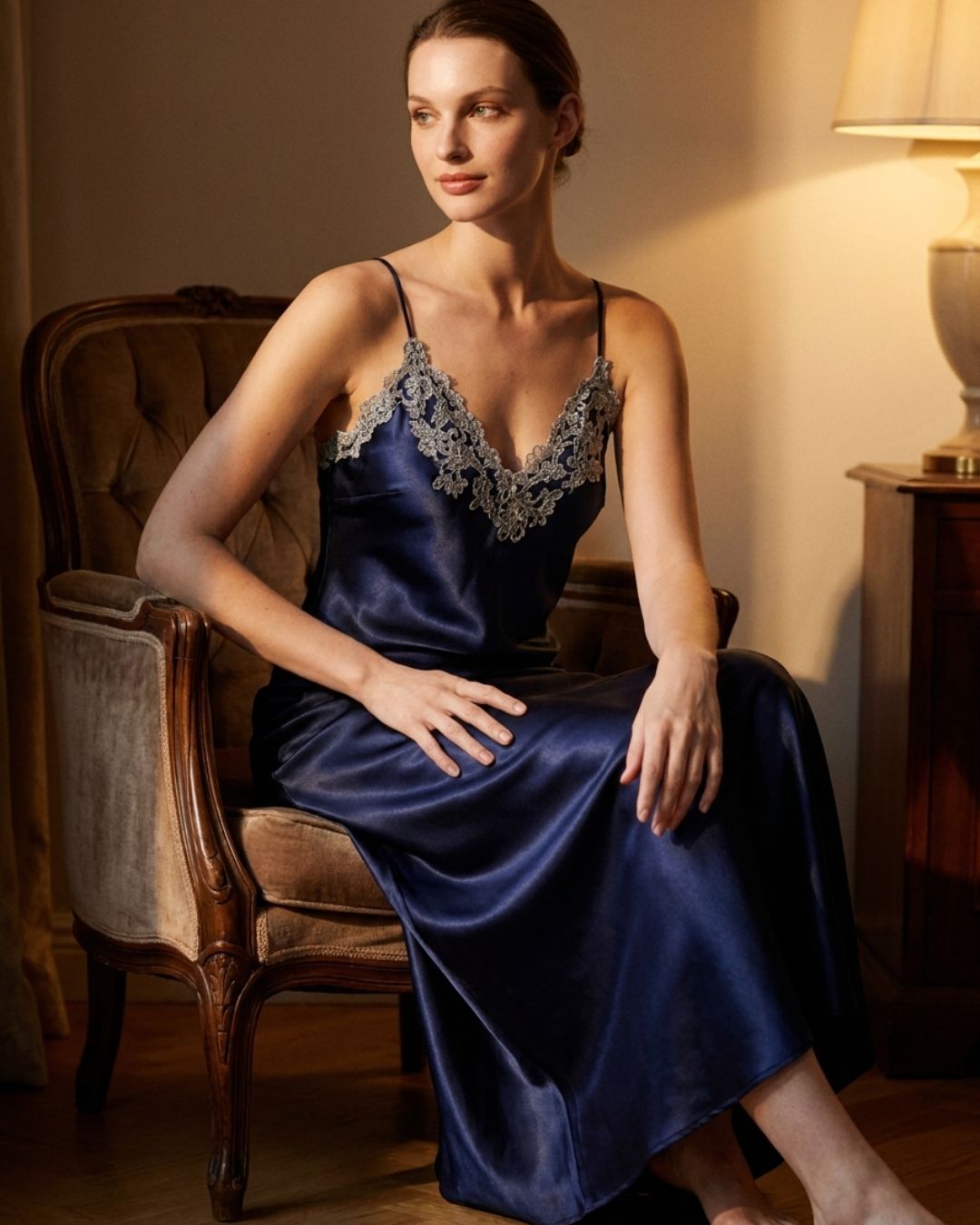 Satin Scarlet Reverie Nightgown