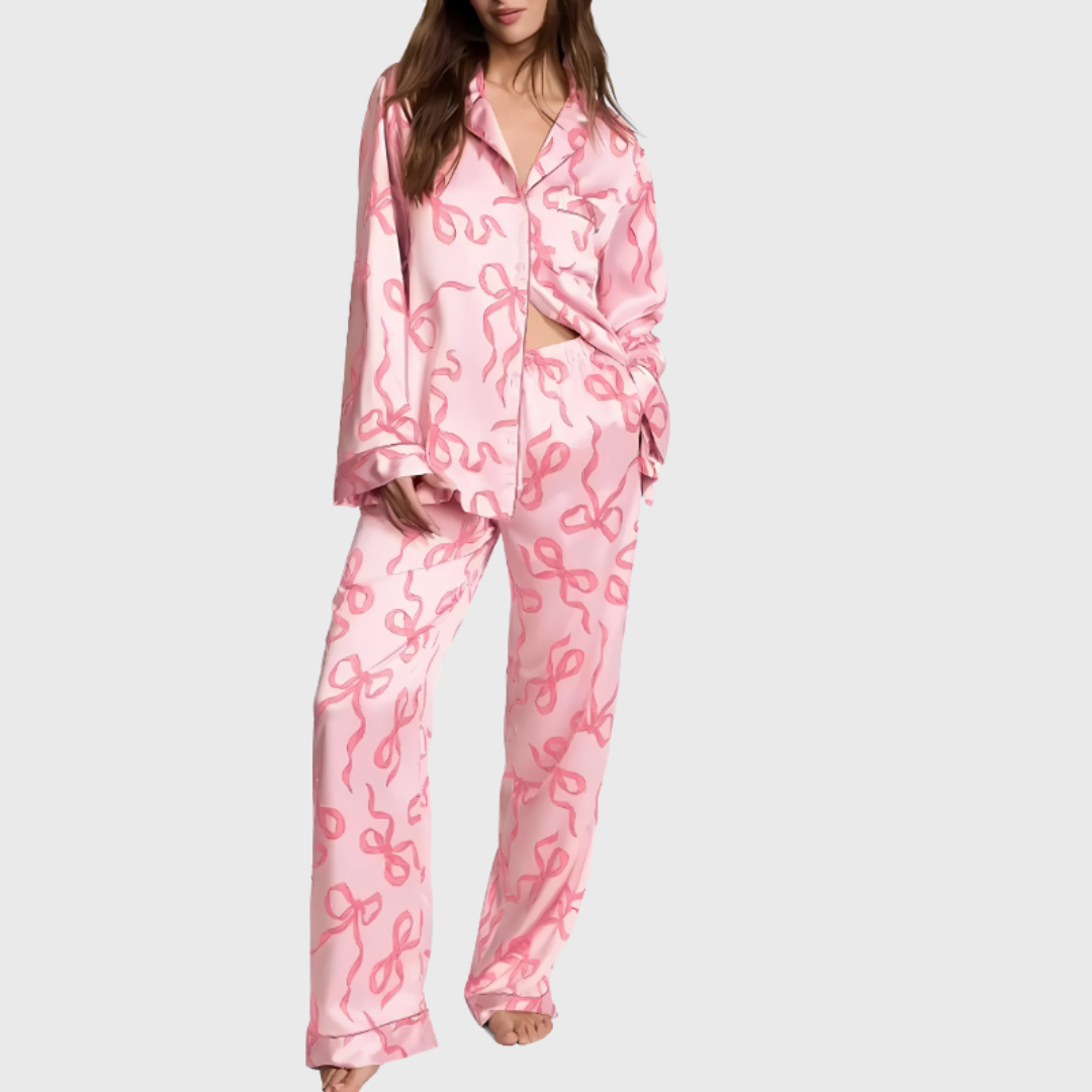 Satin Ribbonette Pajama Set