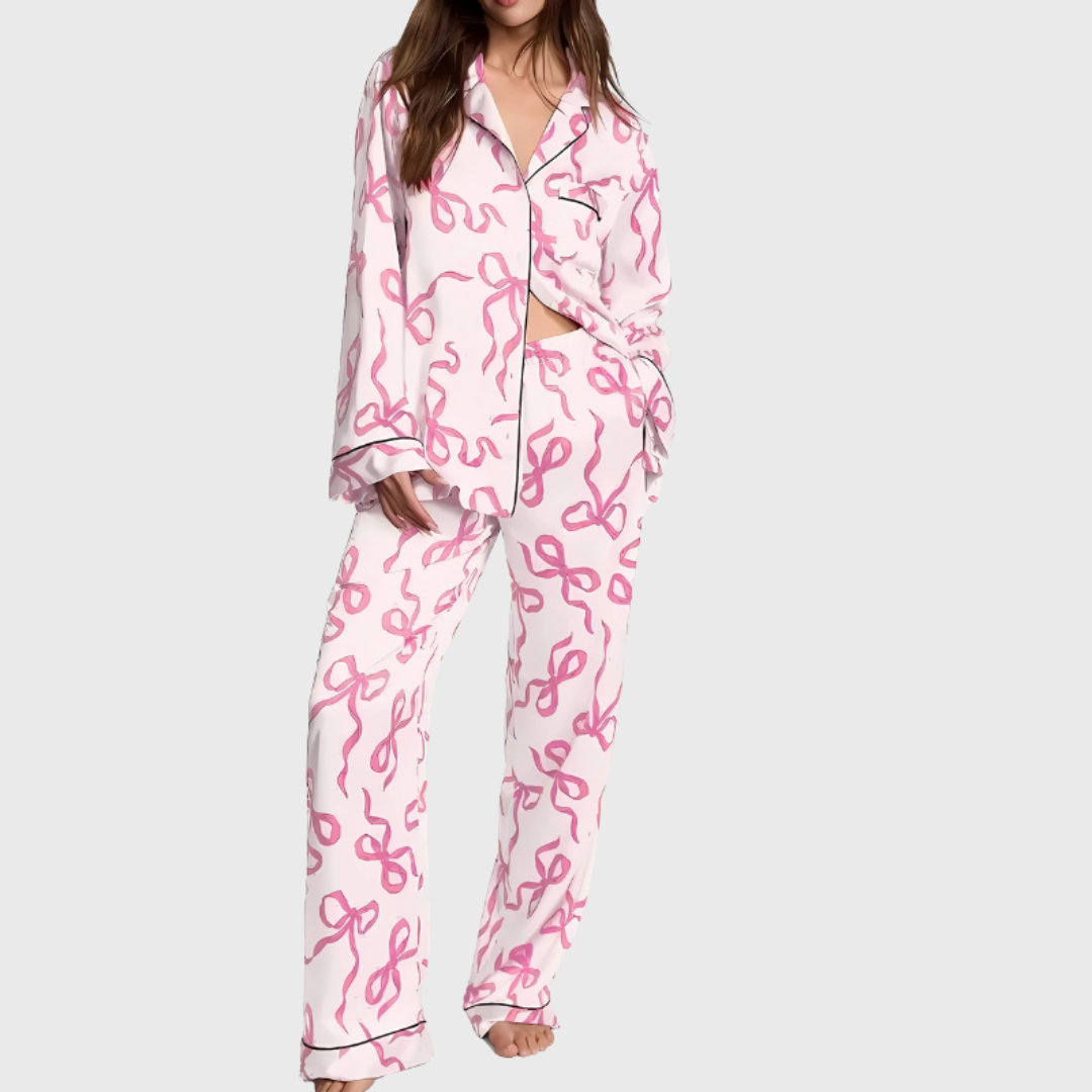 Satin Ribbonette Pajama Set