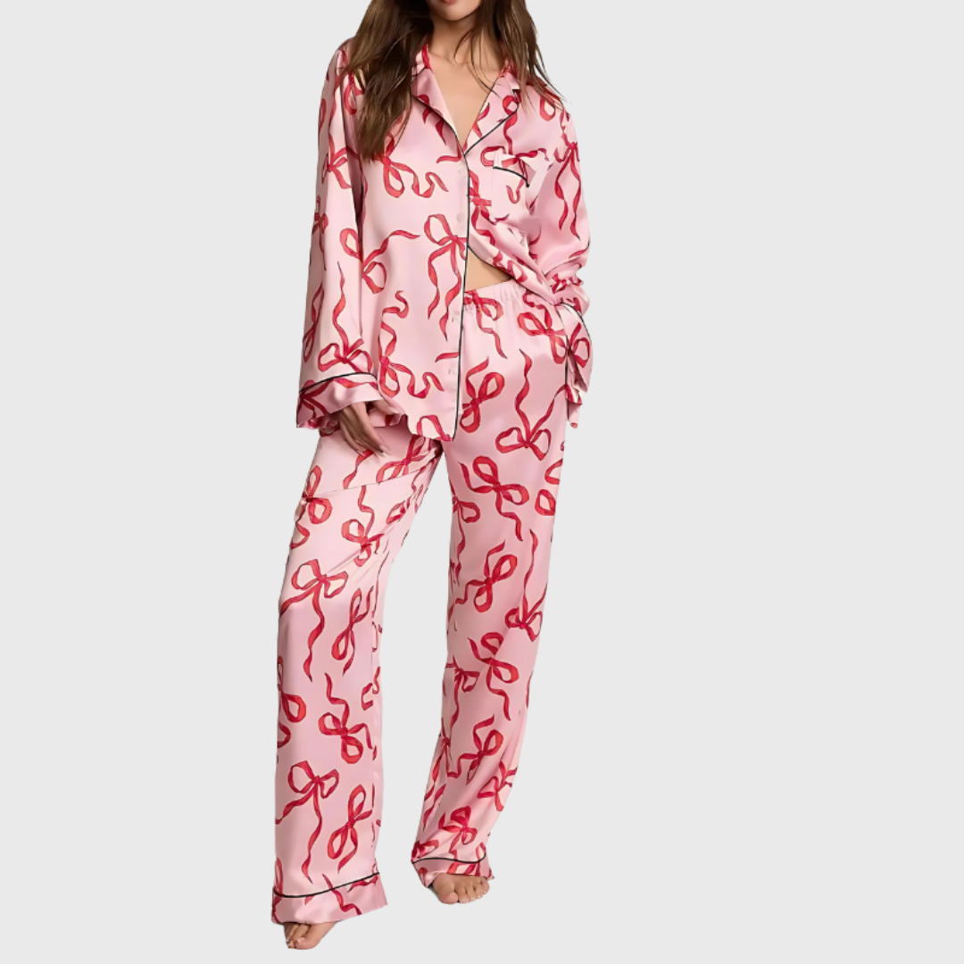 Satin Ribbonette Pajama Set