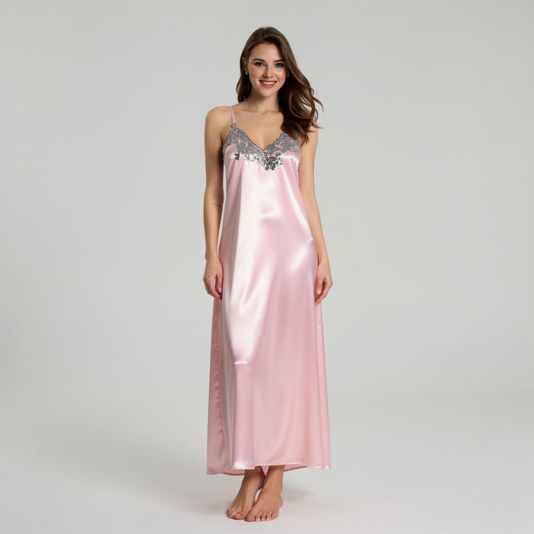 Satin Scarlet Reverie Nightgown