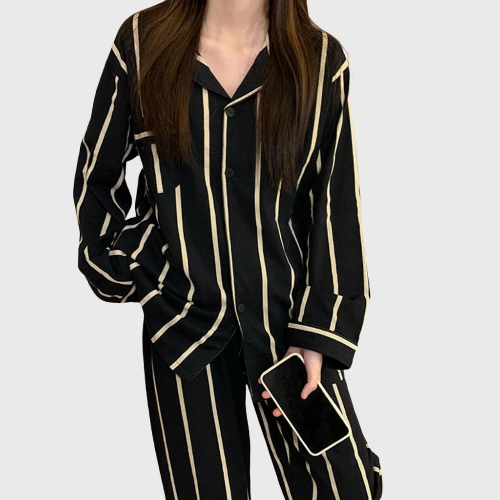 Midnight Stripe Pajama Set